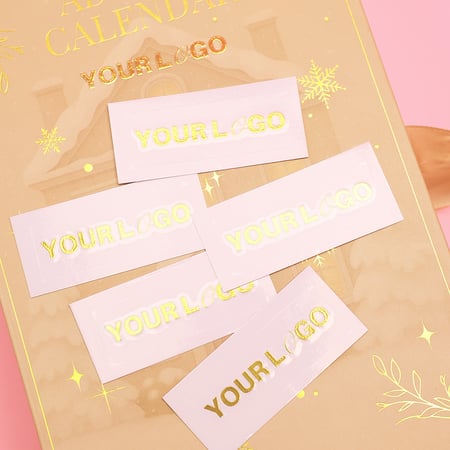 Customize LOGO Golden Hot Stamping Process  Crystal Label Transfer Sticker