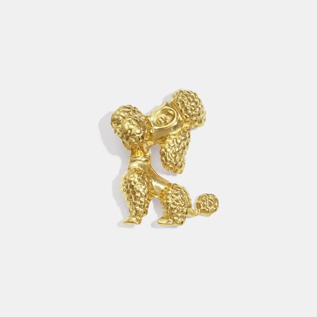 1 Piece Poodle Shape Stainless Steel Gold Color Brooch