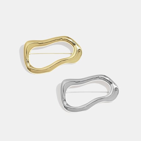 1 Piece Irregular Shape Stainless Steel Gold Color Brooch 2