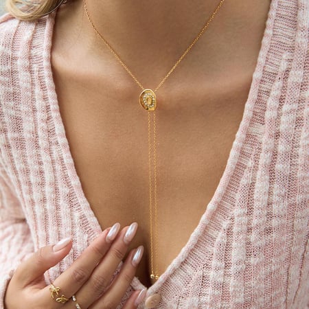 1 Stück klassische Stetson-Form, Edelstahl, goldfarben, lange Halsketten für Damen 2