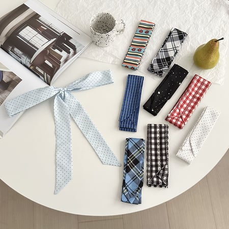 1 Parça Şık Ekose Polyester Kadın Bandanası