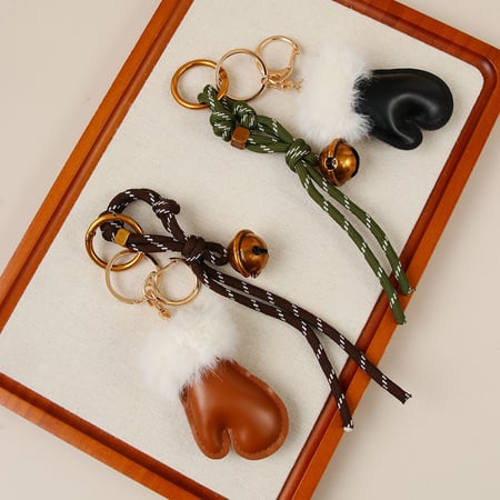 1 Fashion Furry  Cute Small Glove PU Women's Bag Charms