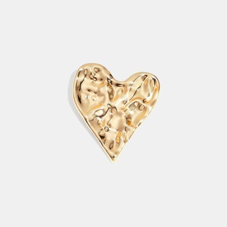 1 Piece Hammer Heart Stainless Steel Gold Color Brooch