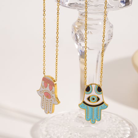 Collier pendentif œil du diable en acier inoxydable pour femme, simple et décontracté, 1 pièce