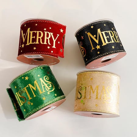 1 Cinta de terciopelo con sello dorado navideño para fiestas 2