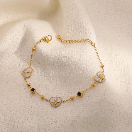 1 Piece  Daily Heart Star Circle Stainless Steel Women's Chain Bracelets