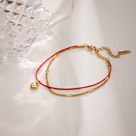 1 Stück romantische Herz Edelstahl Gold Farbe Damen Charm Armbänder