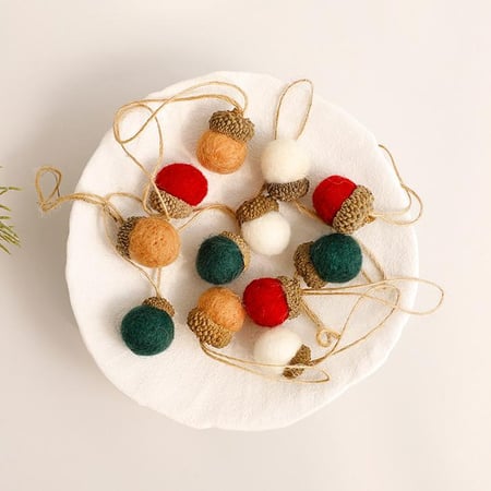 1 pieza de piña navideña de fieltro de lana para fiestas 2