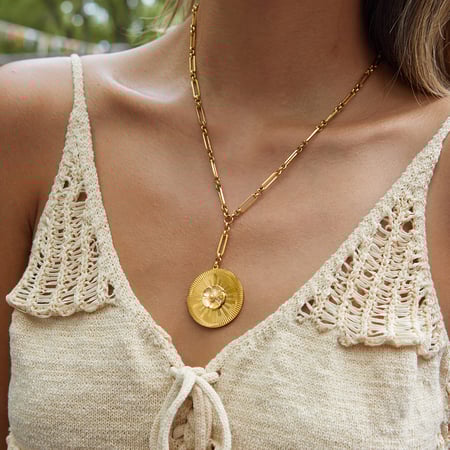 1 Stück elegante Kamelie Edelstahl Gold Farbe Damen Anhänger Halsketten 2