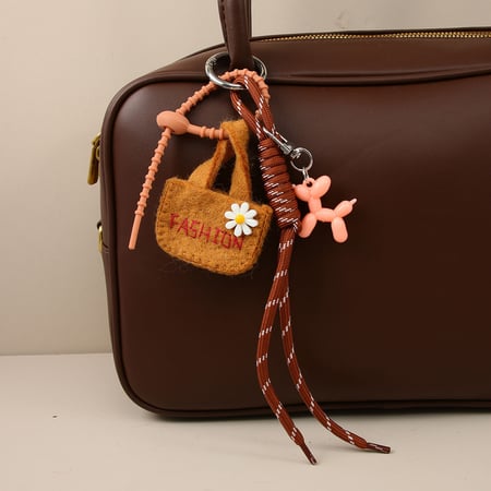 1 Piece Felt Mini Bag with Cute Dog  Women's Bag Charms