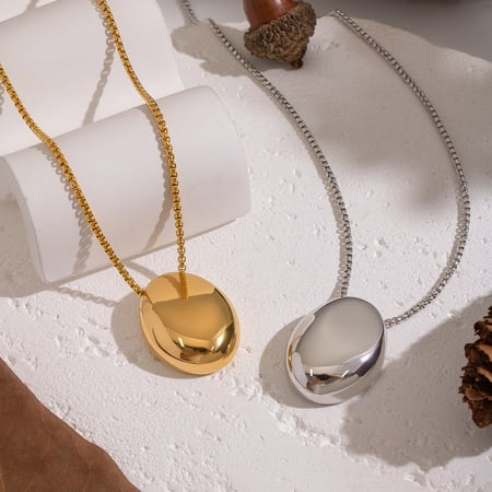 1 Piece Stainless Steel Gold Color Long Necklace 2