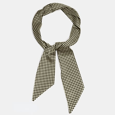1 Piece Checkered Pattern Fabric Scarf 2