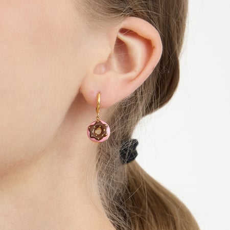 1 paar delicate broodvormige oorbellen van roestvrij staal in goudkleur voor dames 2