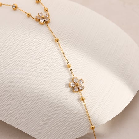 1 Piece  Sweet Flower Star Circle Stainless Steel Women's Chain Bracelets 2
