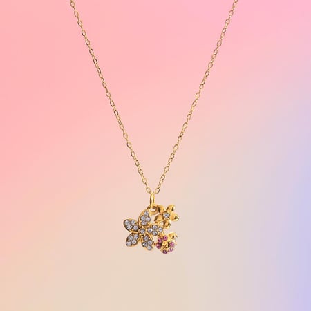1 Stück exquisite Halsketten mit Blumenanhänger aus Edelstahl für Damen