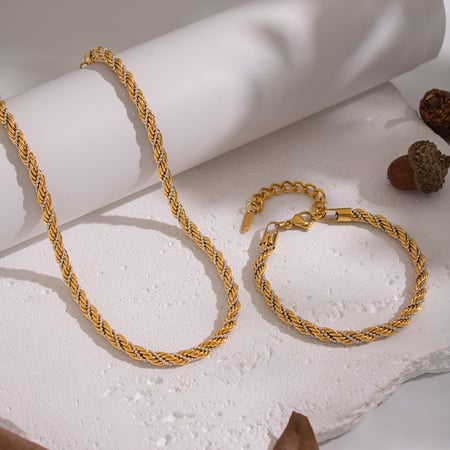 Ensemble collier en acier inoxydable à chaînes multicolores 2