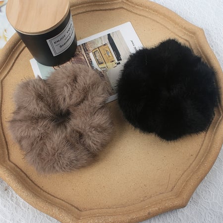 1 stuk romantische zachte schattige harige scrunchies voor dames