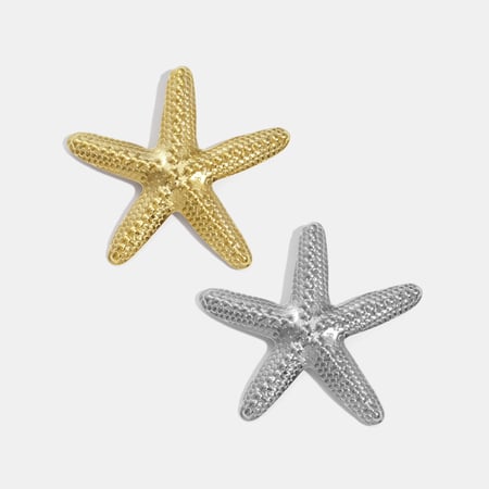 1 Piece Starfish Stainless Steel Gold Color Brooch 2