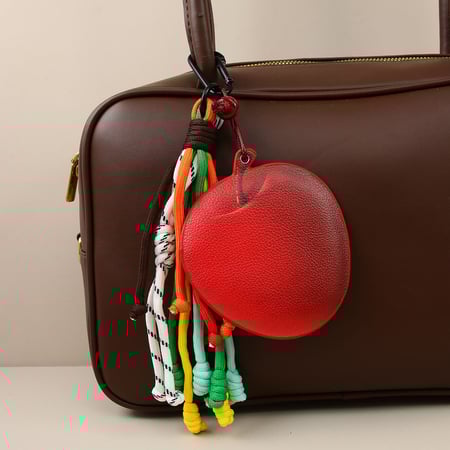 1 Large Apple Shaped Touch Up Mirror  Women's Bag Charms 2