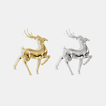 1 Piece Deer Shape Stainless Steel Gold Color Brooch 2