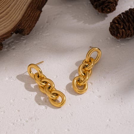 1 Paar Kettenohrringe aus Edelstahl 2