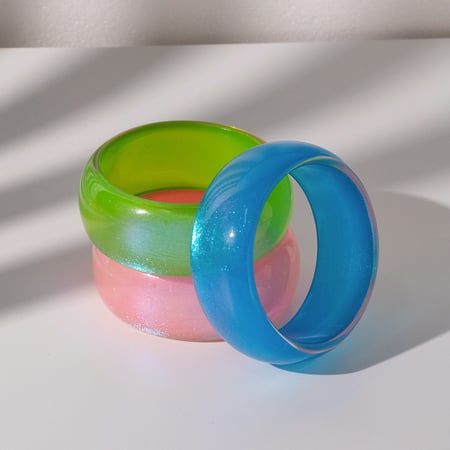 1 Piece Dazzling Pearlescent Texture Resin Bangle 2