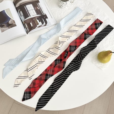 1 Parça Şık Ekose Polyester Kadın Bandanası 2