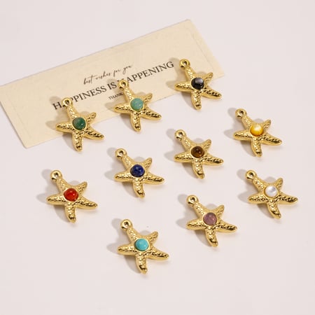 1 Piece Simple DIY Turtle Star Stainless Steel   Gold Color  Women's Pendants 2