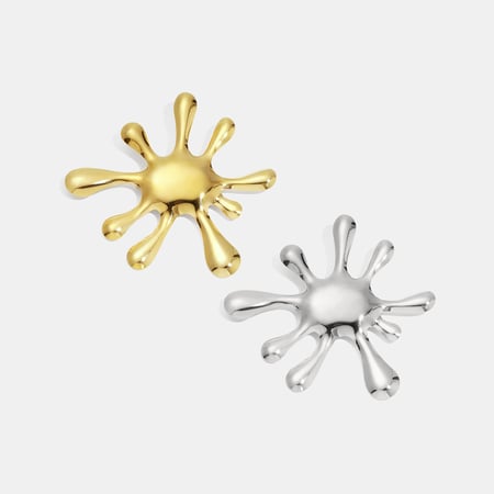 Spilla in acciaio inossidabile color oro di forma irregolare da 1 pezzo 2