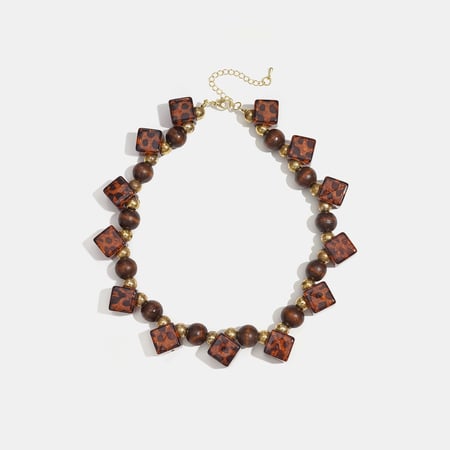 1 Piece Retro ABS & Wooden Beads Necklace
