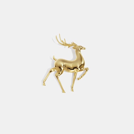 1 Piece Deer Shape Stainless Steel Gold Color Brooch