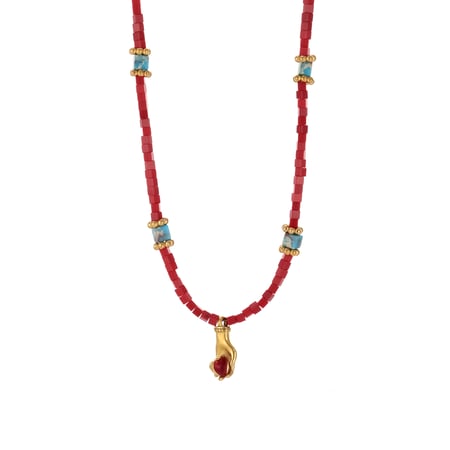 1 pezzo di collana di perline da donna con pietre naturali di colore misto vintage 2