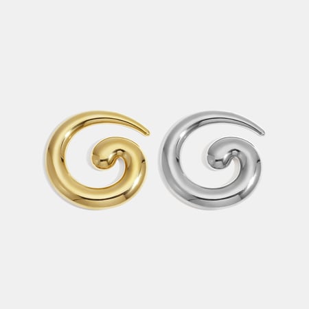 1 Piece Vortex Shape Stainless Steel Gold Color Brooch 2