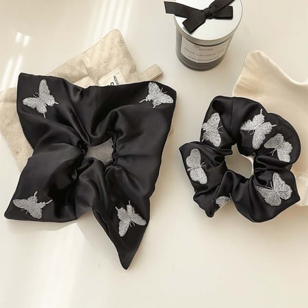 1 Stück romantische Schmetterlings-Polyester-Haargummis für Damen