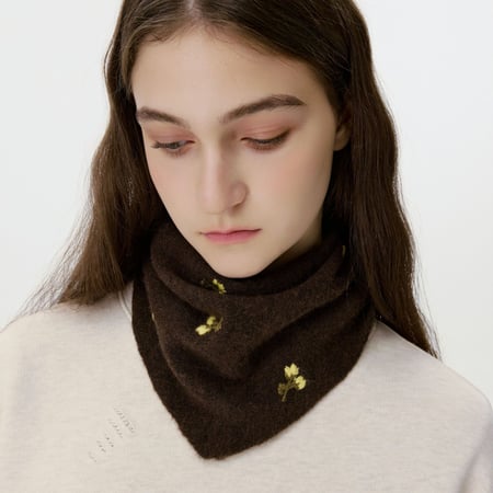 Sciarpa invernale da donna in lana con squisiti fiori dolci, 1 pezzo