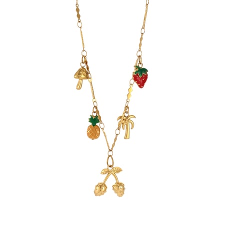 1 Stück Vivid Fruits Edelstahl-Anhänger-Halsketten für Damen