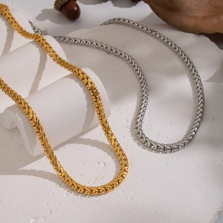 1 stuk roestvrijstalen ketting met gouden ketting 2