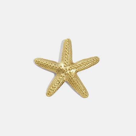 1 Piece Starfish Stainless Steel Gold Color Brooch