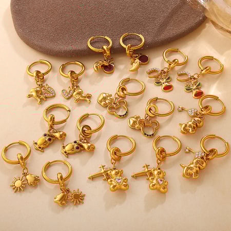 1 par de pendientes colgantes de acero inoxidable color dorado para hacer uno mismo 2
