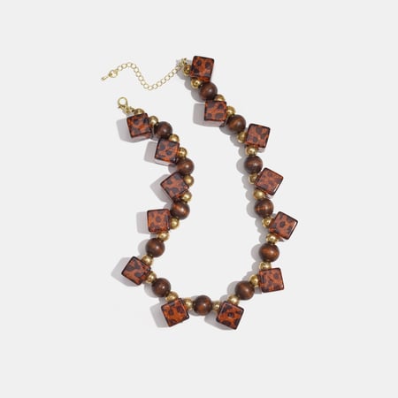 1 Piece Retro ABS & Wooden Beads Necklace 2