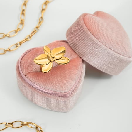 1 Stück romantische Phalaenopsis Edelstahl Gold Farbe Damen Statement Ringe