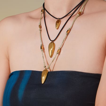 Modern Irregular Shape Stainless Steel Gold Color Women's Jewelry Sets 2
