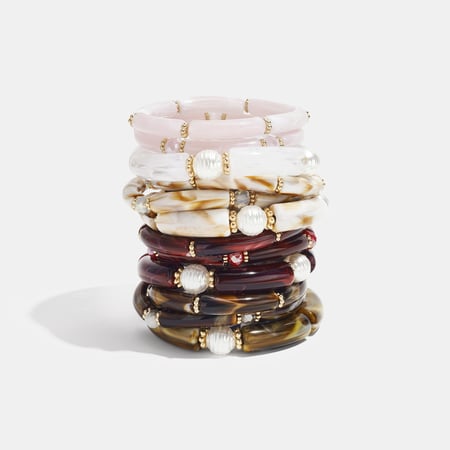 1 set retro acryl armbanden met kleurverloop 2