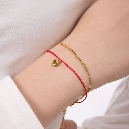 1 Stück romantische Herz Edelstahl Gold Farbe Damen Charm Armbänder 2