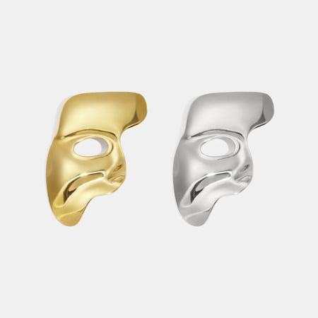 1 Piece Mask Shape Stainless Steel Gold Color Brooch 2