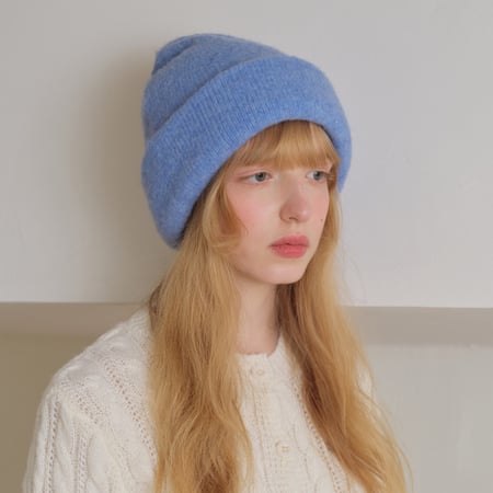 Bonnet tricoté en laine et polyester de couleur unie, 1 pièce 2