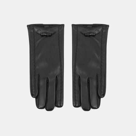 1 Pair Solid Color Bow Knot PU Women's Gloves