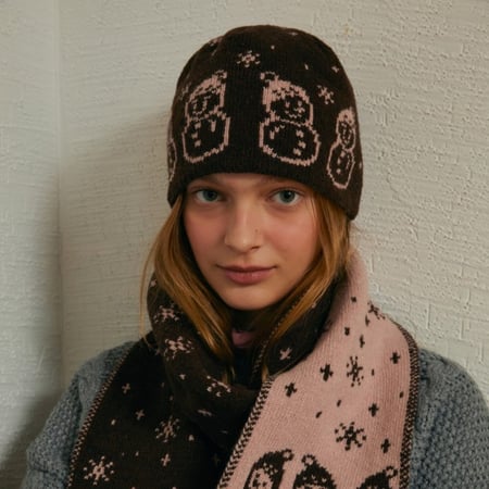 1 stuk sneeuwpop wollen dames gebreide mutsen