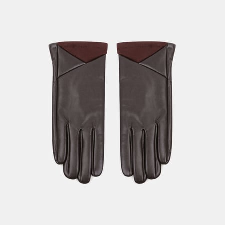 1 paire de gants pour femmes en PU de couleur unie 2