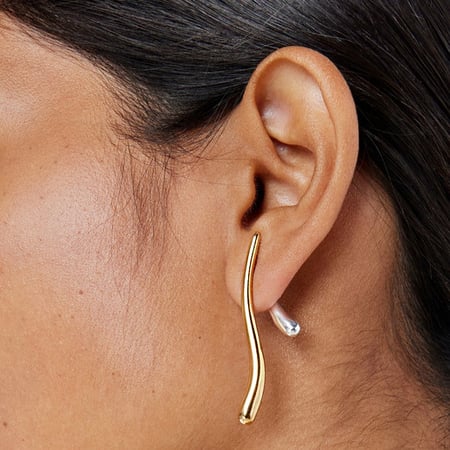 1 Pair Daily Gold&Silver Colors Stainless Steel Women's Stud Earrings